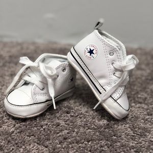 White baby converse sneakers